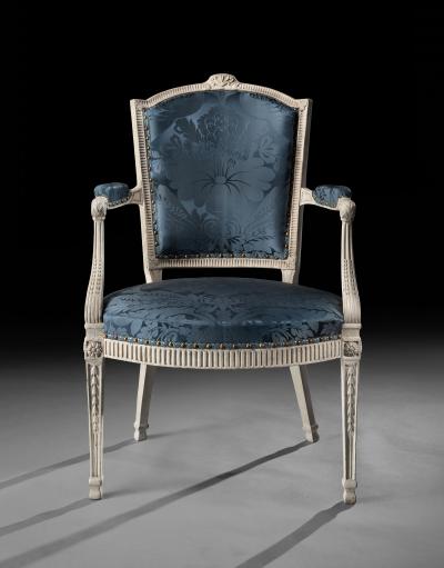 A Fine Pair Of George III Painted Armchairs