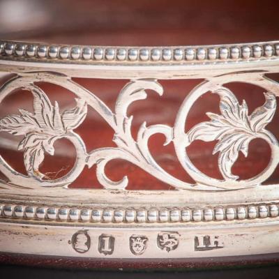 A Fine Pair of 18th Century George III Silver Engraved Open Fret Wine Coasters