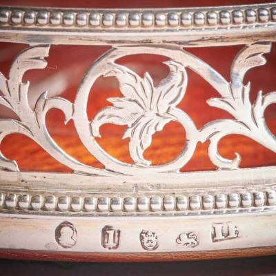 A Fine Pair of 18th Century George III Silver Engraved Open Fret Wine Coasters