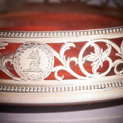 A Fine Pair of 18th Century George III Silver Engraved Open Fret Wine Coasters