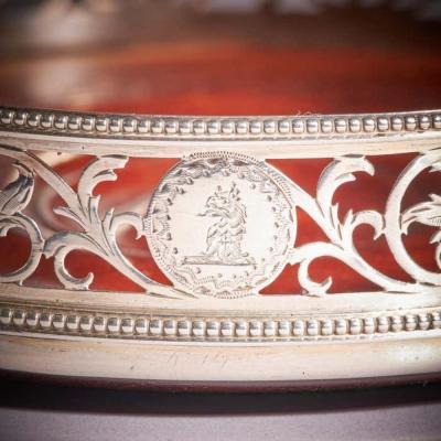 A Fine Pair of 18th Century George III Silver Engraved Open Fret Wine Coasters