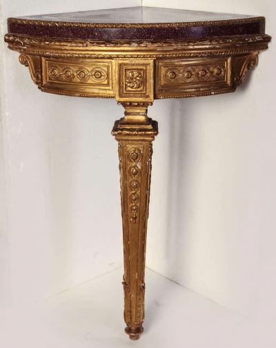 A Fine Pair of 18th Century North Italian Encoignures with Porphyry Marble Top