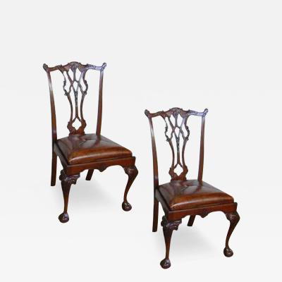 A Fine Pair of 19th Century English Chippendale Chairs