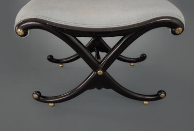 A Fine Pair of Regency X Frame Stools Almost Certainly by Gillows of Lancaster