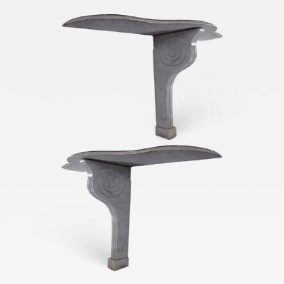 A Fine Pair of White Marble Console Tables