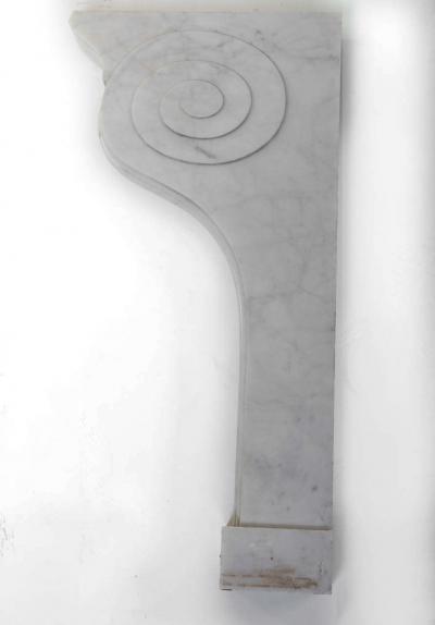 A Fine Pair of White Marble Console Tables