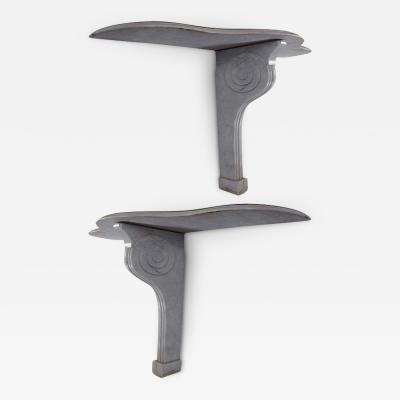 A Fine Pair of White Marble Console Tables