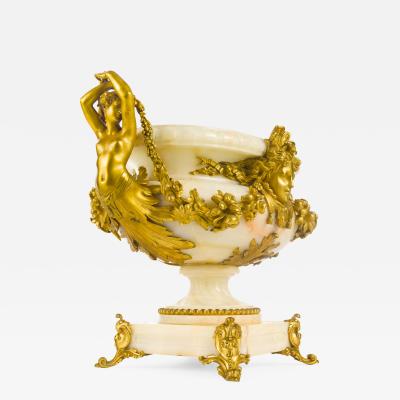 A Fine Quality Louis XVI style Gilt Bronze Mounted Onyx Centerpiece