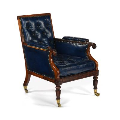 A Fine Rosewood Berg re Armchair Firmly Attributed to Gillows c 1830