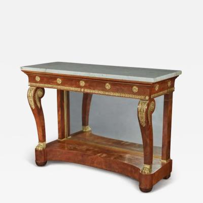 A Fine Russian Empire Ormolu Mounted Mahogany Console Table Circa 1815