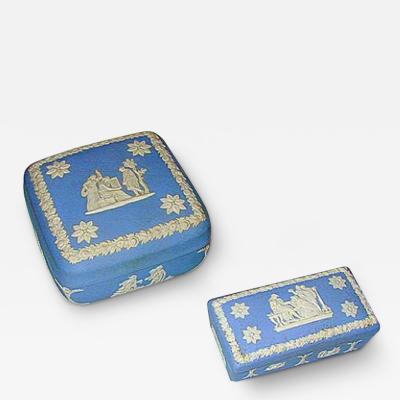 A Fine Set of 19th Century English Wedgwood Blue and White Porcelain Boxes