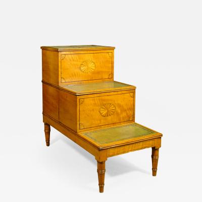 A Fine Set of George III Satinwood Bedsteps