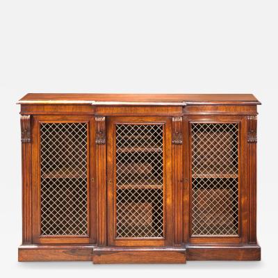 A Fine Small Rosewood Breakfront Cabinet