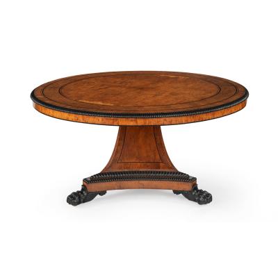 A Fine and Important Regency Pollard Oak and Ebony Centre Table
