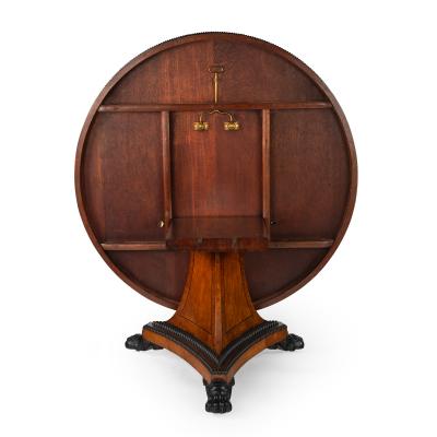 A Fine and Important Regency Pollard Oak and Ebony Centre Table