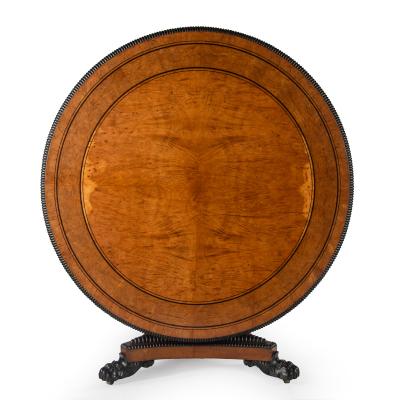 A Fine and Important Regency Pollard Oak and Ebony Centre Table