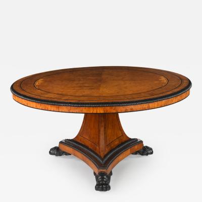 A Fine and Important Regency Pollard Oak and Ebony Centre Table