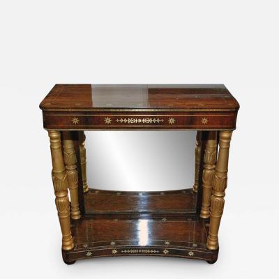 A First Quarter 19th Century French Empire Mahogany and Parcel Gilt Pier Table