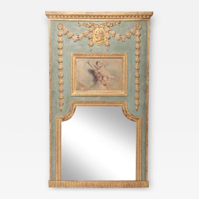 A French 18th Century Painted Gilt Trumeau Mirror