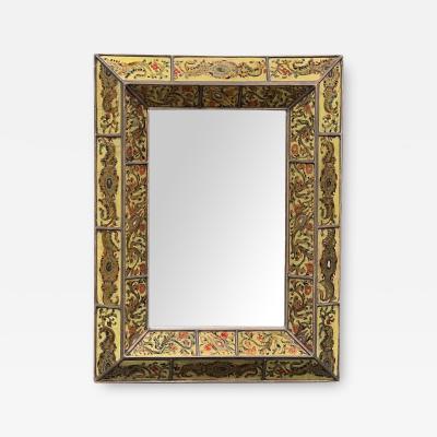 A French 1930s Verre glomis Rectangular Mirror