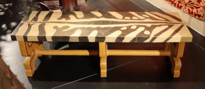 A French 1980s Painted Bench Coffee Table