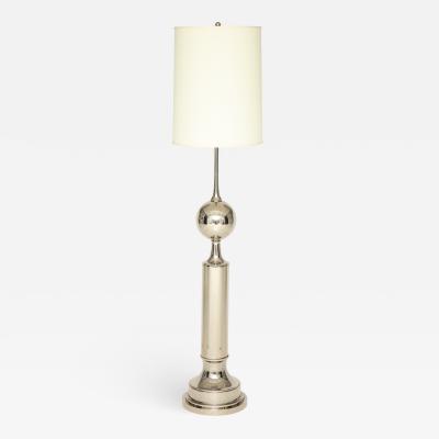 A French 40 s Floor Lamp Crafted on nickel metal 