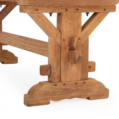 A French Architectural Oak Slab Table C 1945 