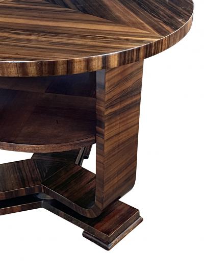 A French Art Deco Macassar Ebony Veneered Circular Side Table