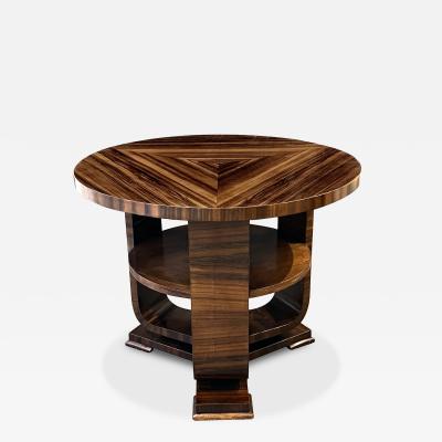 A French Art Deco Macassar Ebony Veneered Circular Side Table