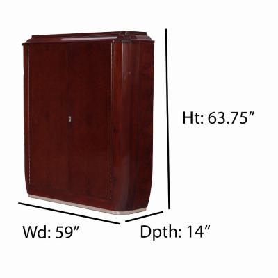 A French Art Deco amboyna wood and mahogany cabinet wardrobe C 1930 