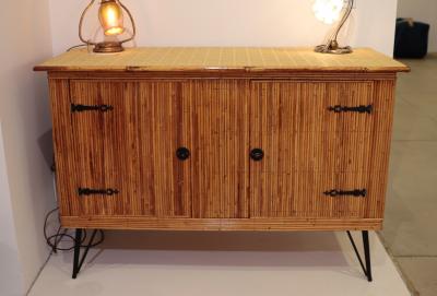 A French Bamboo Iron Work Cabinet circa 1940