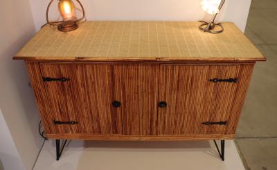 A French Bamboo Iron Work Cabinet circa 1940