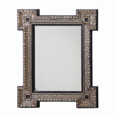 A French Baroque style black silver leaf mirror frame C 1890 
