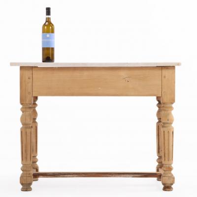 A French Beech Marble Top Table C 1890 