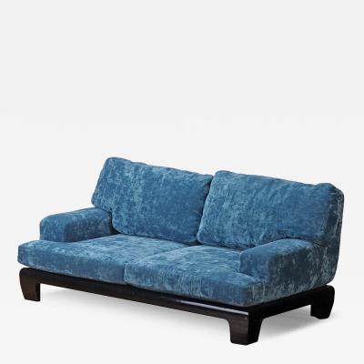 A French Blue Velvet Sofa C 1960