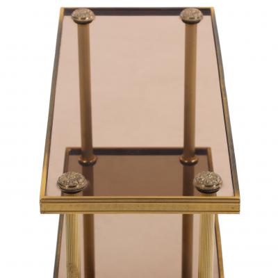 A French Brass and Glass 3 Tier Table C 1950 