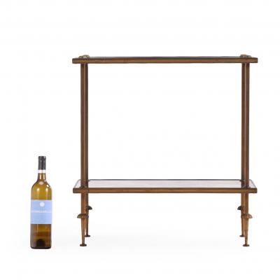 A French Brass and Glass Two Tier Table C 1950 