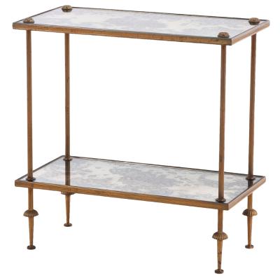 A French Brass and Glass Two Tier Table C 1950 