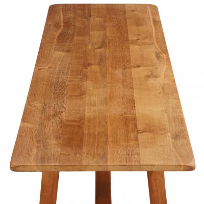 A French Brutalist style solid oak dining table C 1950 