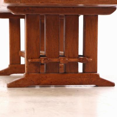 A French Brutalist style tiled oak coffee table C 1960 