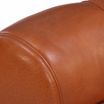 A French Bulbous Croissant shaped Leather Chair C 1985 