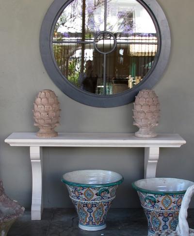 A French Carved Limestone Neoclassical Style Indoor Outdoor Wall Console Table