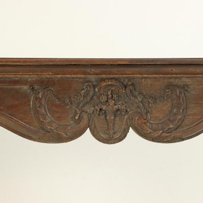 A French Carved Oak Fireplace Mantel 18th C 