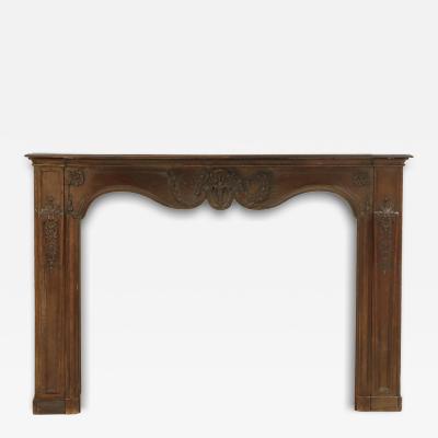 A French Carved Oak Fireplace Mantel 18th C 