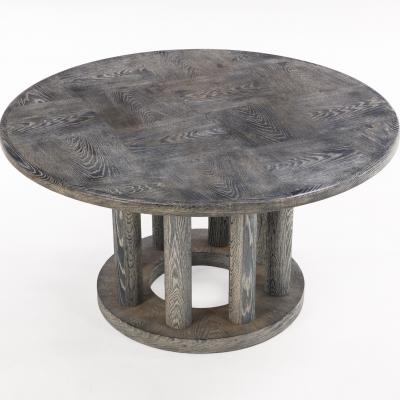 A French Cerused Oak Round Dining Table C 1970