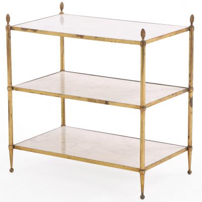 A French Directoire style Marble and Brass Three Tier Table C 1945 