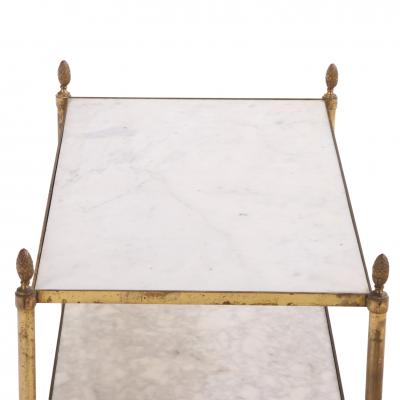 A French Directoire style Marble and Brass Three Tier Table C 1945 