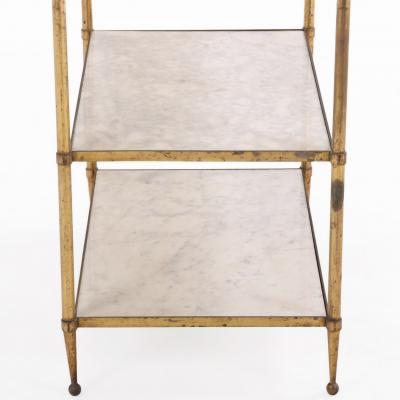 A French Directoire style Marble and Brass Three Tier Table C 1945 