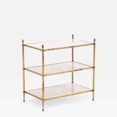 A French Directoire style Marble and Brass Three Tier Table C 1945 