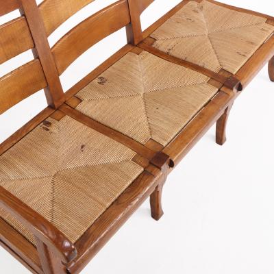 A French Elm Triple Seat Bench C 1960 